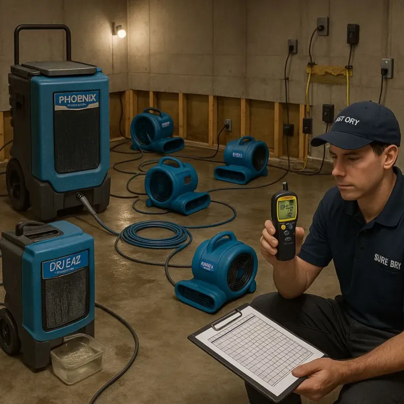Structural Drying and Dehumidification process in Valinda, CA